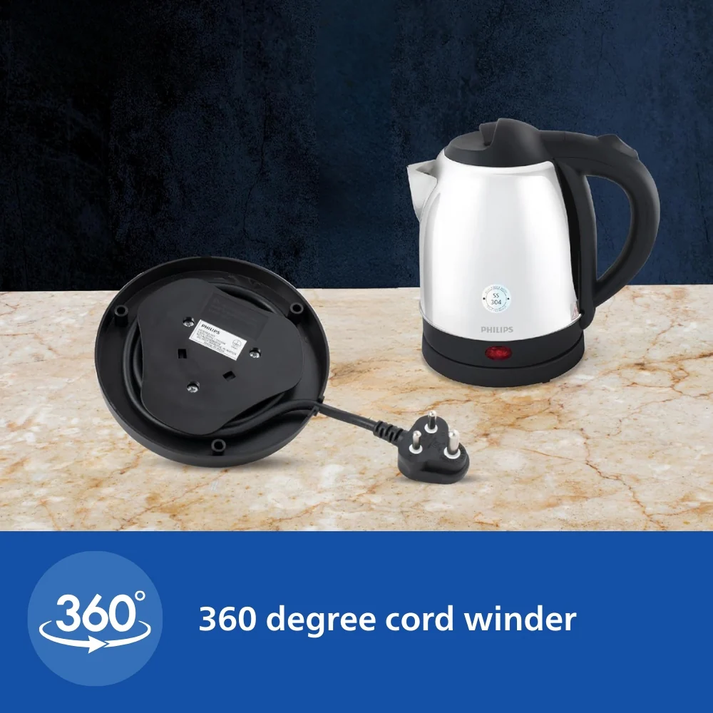 Philips 1.5 L Kettle with 25% thicker body for longer life and triple safe auto cut off - HD9373/00 - Image 4