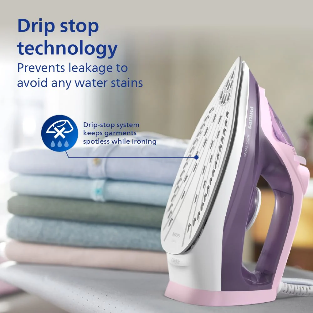 Philips 3000 Series Steam Iron (Pink/Violet) - DST3020/30 - Image 3