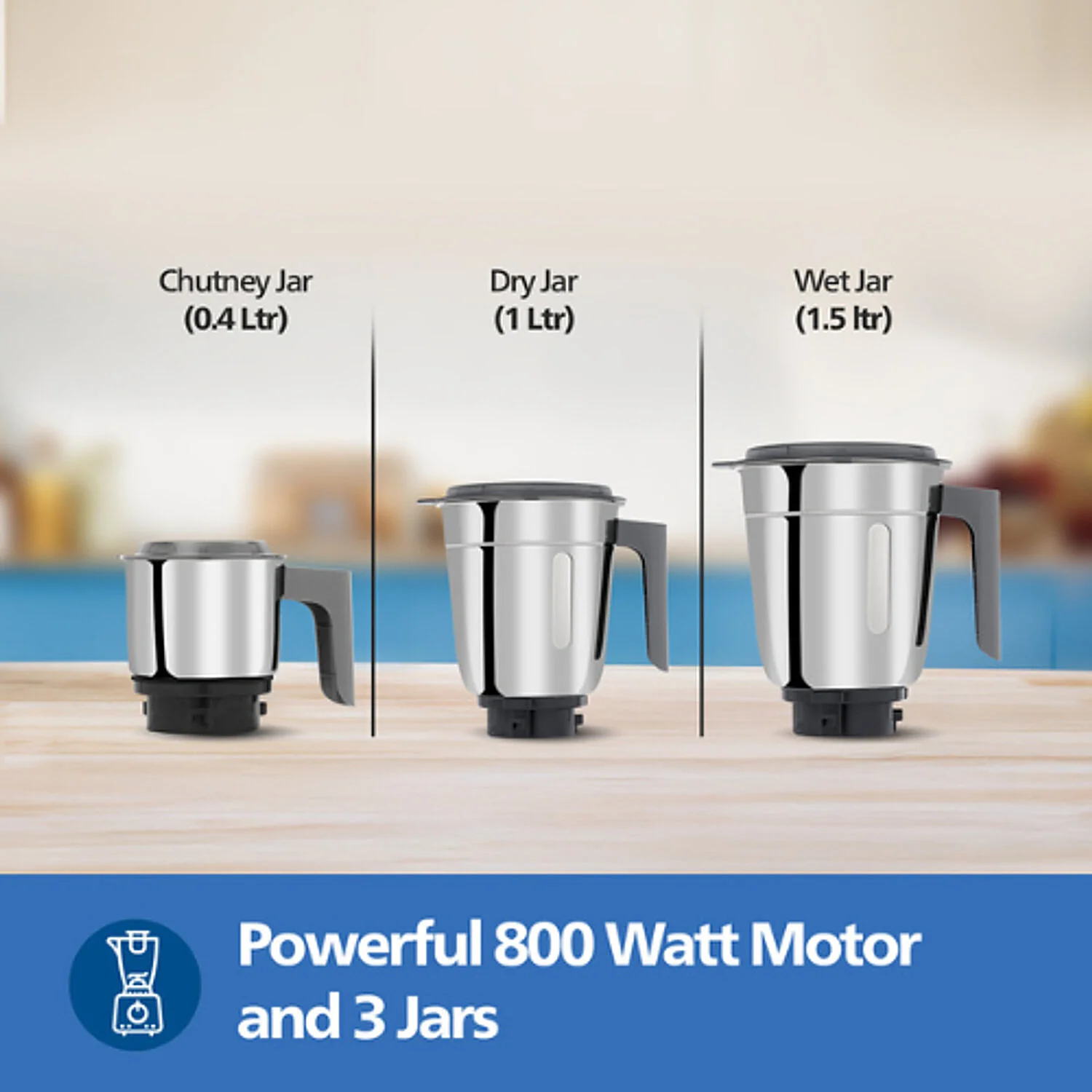 Philips 800 Watt Powerful motor mixer grinder with MicroGrind Technology in Grey colour - HL7770/00 - Image 5