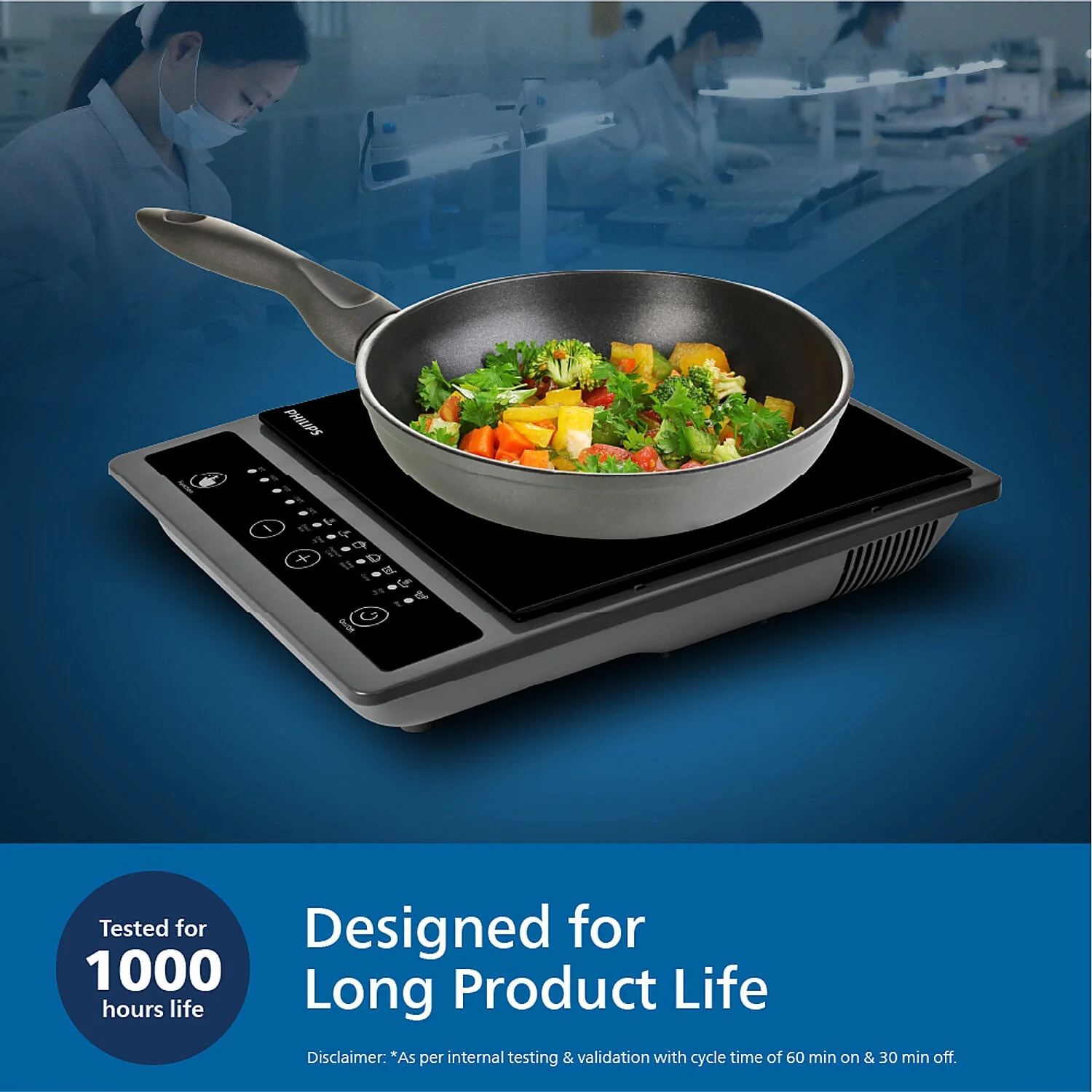 Philips 1300W Induction Cooktop with Triple MOV for 4kW surge protection and soft touch control - HD4934/00 - EMP - Image 2