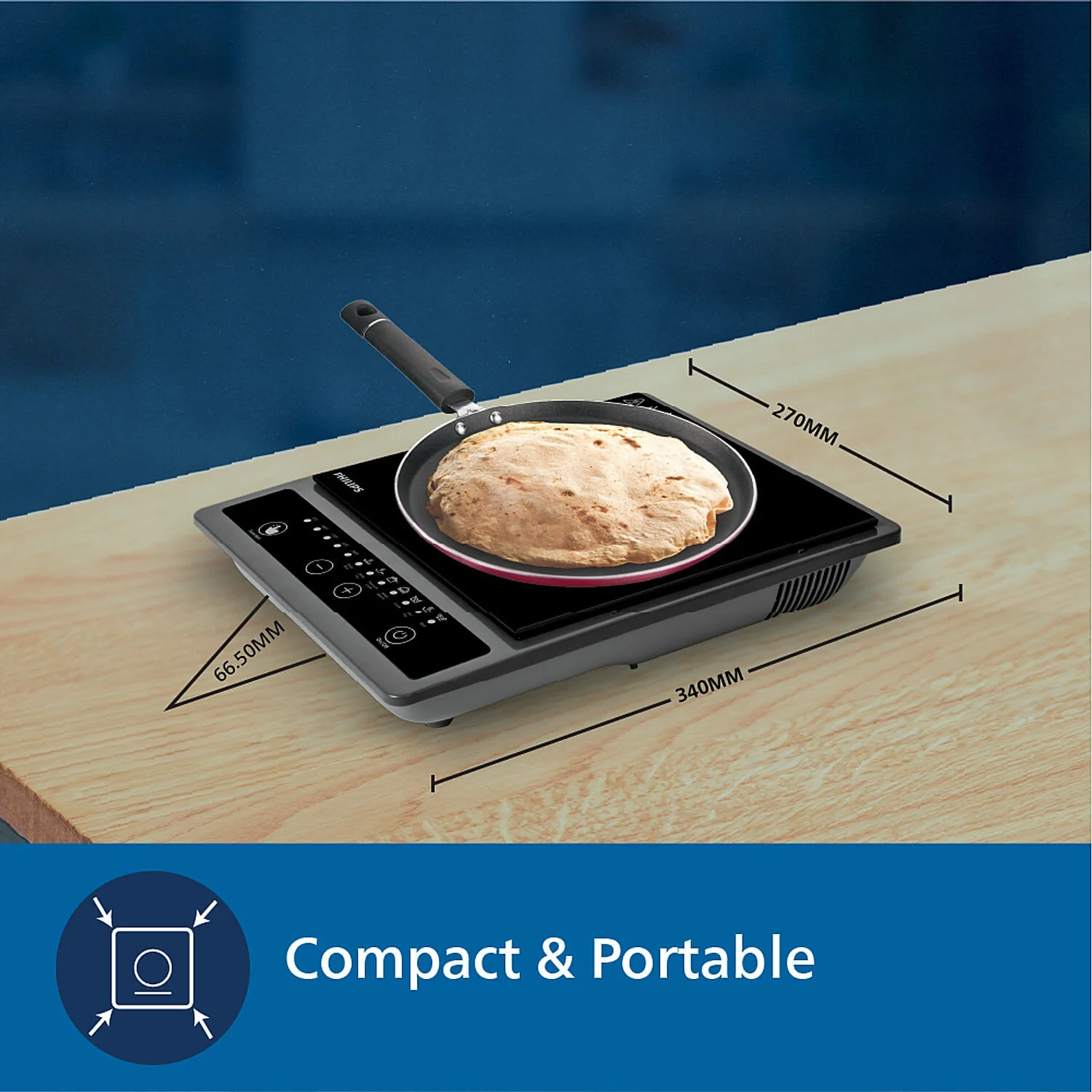Philips 1300W Induction Cooktop with Triple MOV for 4kW surge protection and soft touch control - HD4934/00 - EMP - Image 5