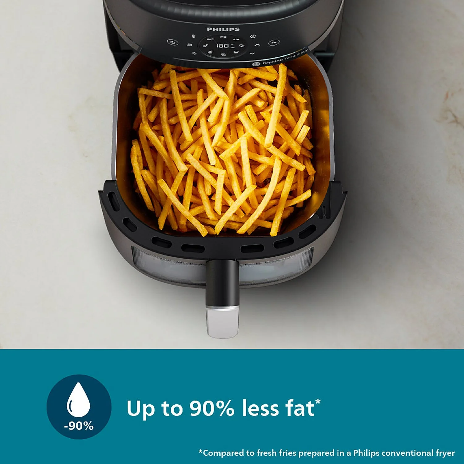 Philips 6.2 Liter Airfryer with Rapid Air Technology and Cooking window - NA231/00 - Emp - Image 3