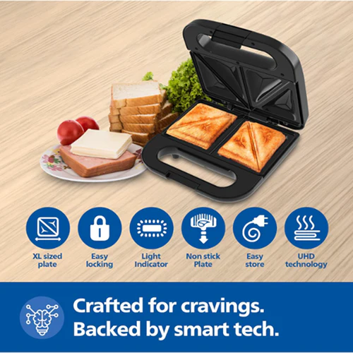 Philips HD3000/80 4-Slice Sandwich Maker  800W UHD Plates - EMP - Image 2