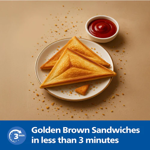 Philips HD3000/80 4-Slice Sandwich Maker  800W UHD Plates - EMP - Image 3