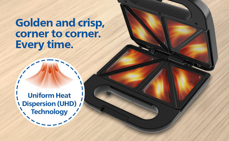 Philips HD3000/80 4-Slice Sandwich Maker  800W UHD Plates - EMP - Image 8