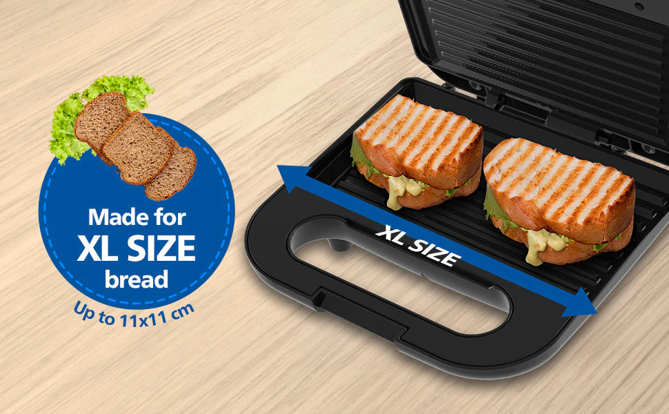 Philips HD3010/80 Sandwich Maker 700W Flat & Grilled Plates - EMP - Image 6