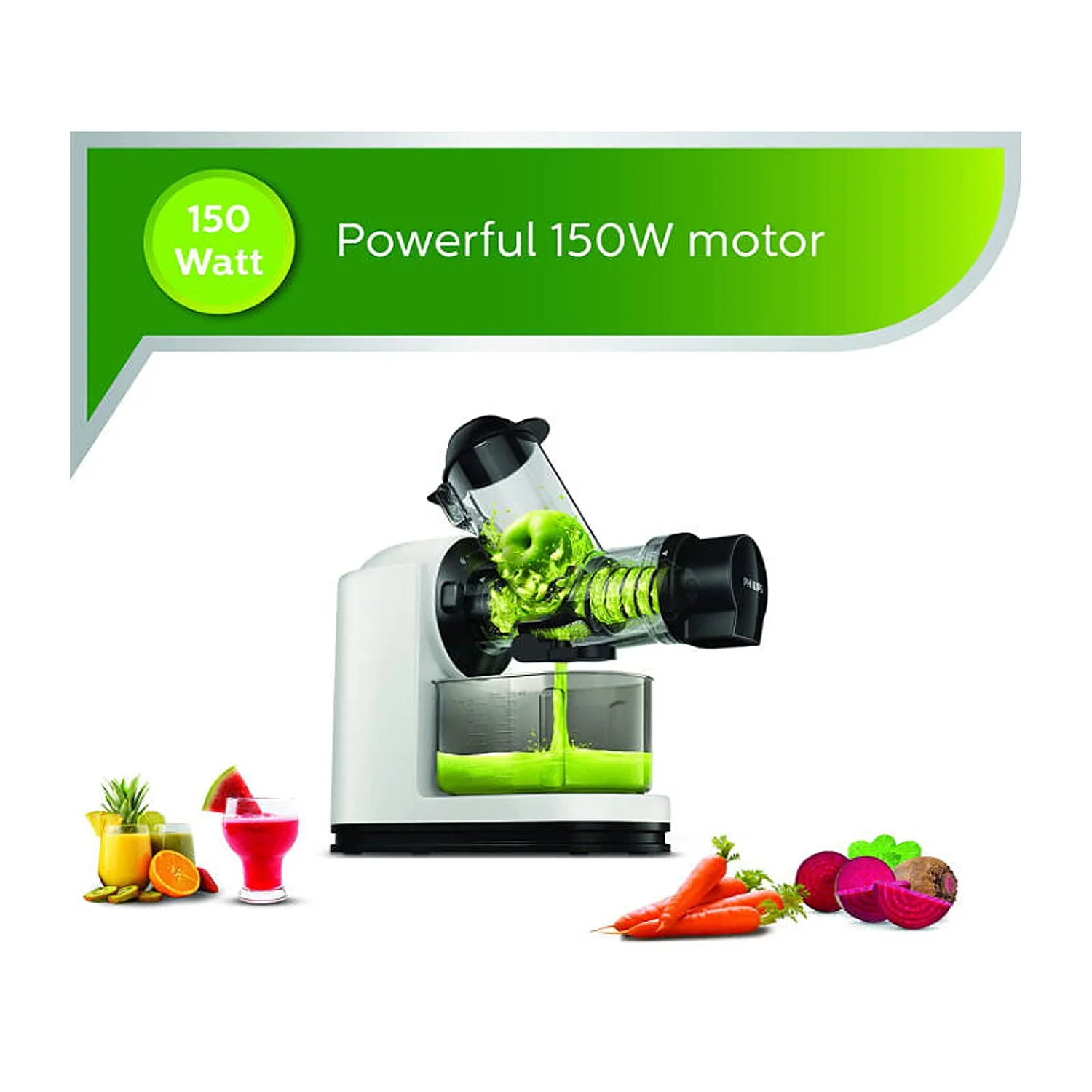 Philips Masticating Slow Juicer 150 Watt - HR1887/81 - EMP - Image 2