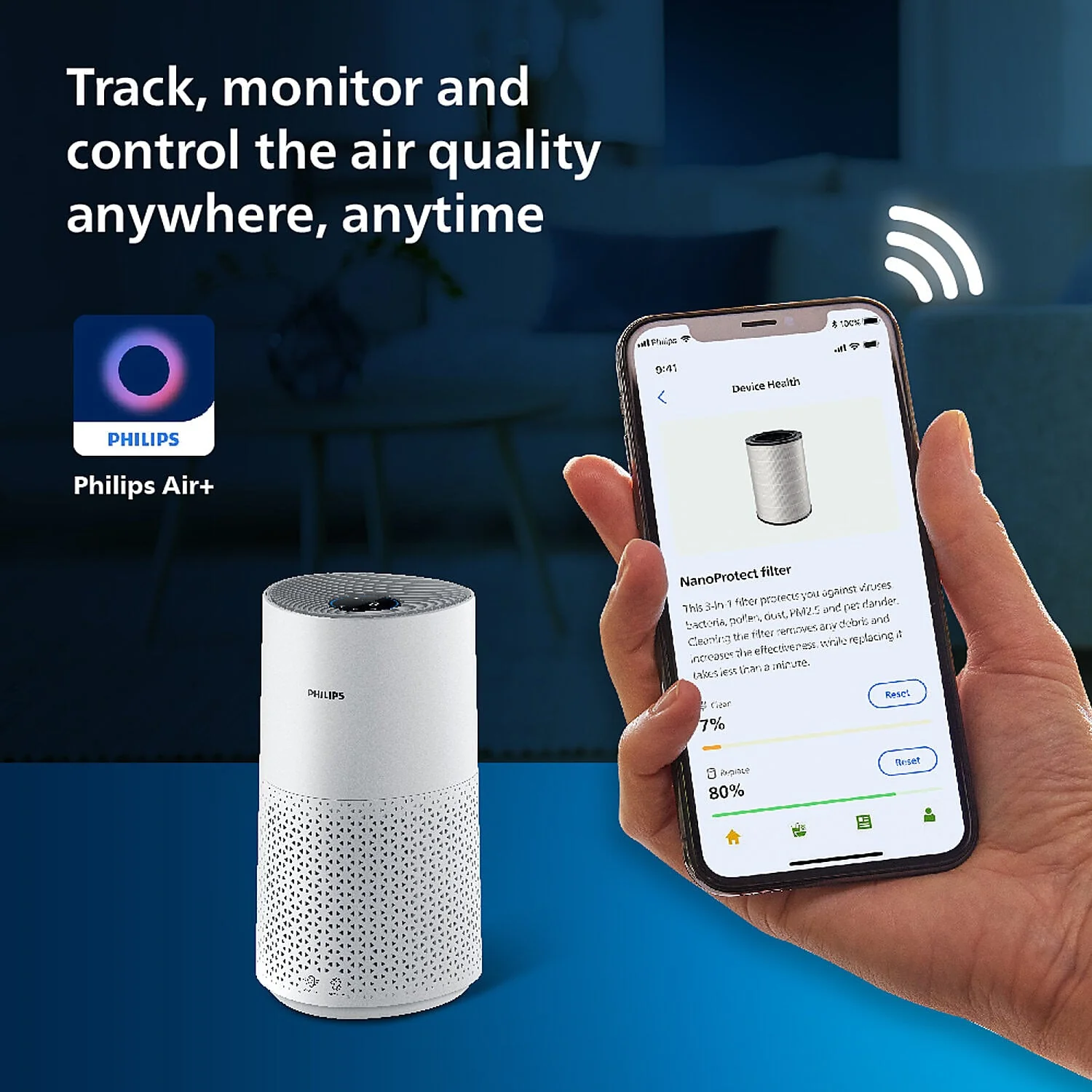 Philips Smart Air Purifier which purifies rooms up to 36 m‚² - AC1715/60 - EMP - Image 5