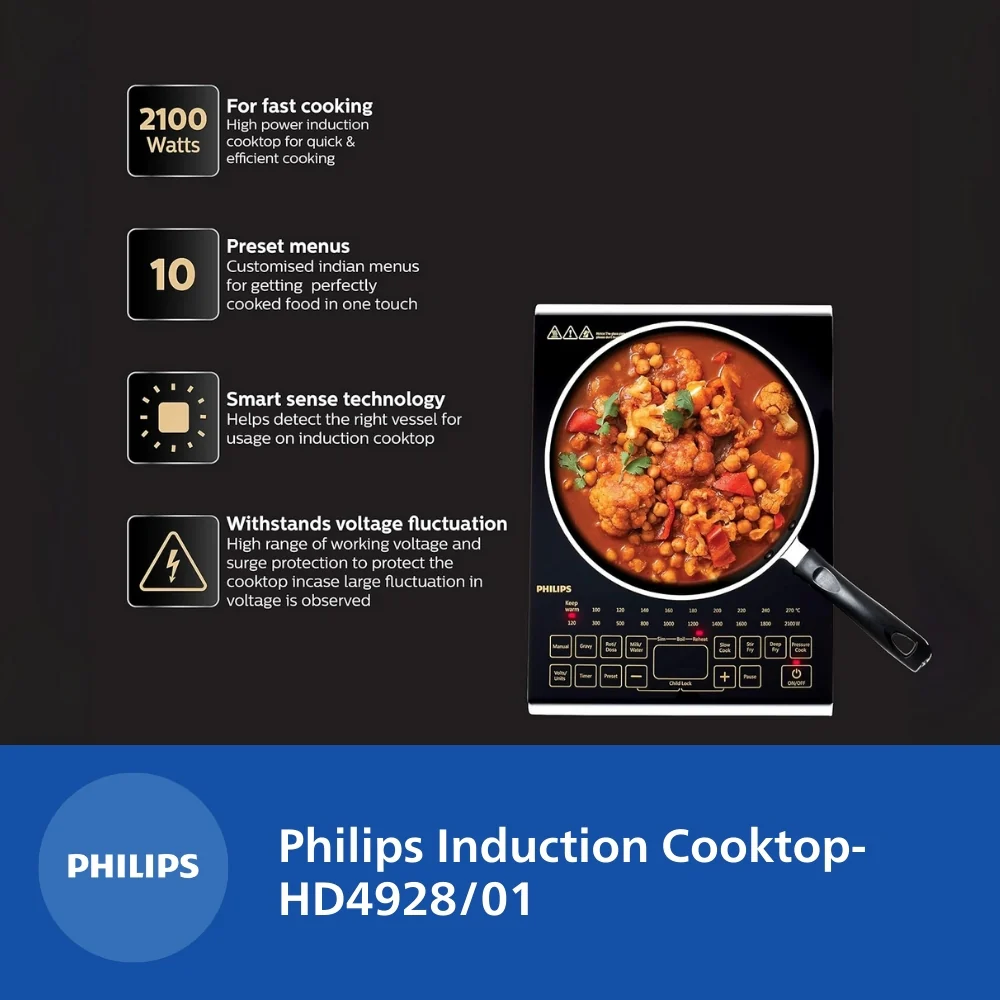 Philips Induction Cooktop with Sensor Touch Control - HD4938/01 - Image 3