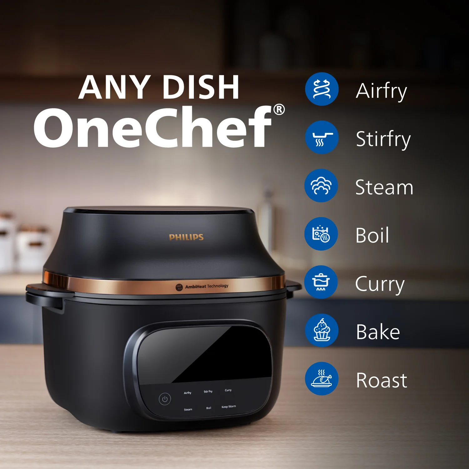Philips OneChef Smart All in One Cooking Device | 33-in-1 Functions with multiple cooking modes | AmbiHeat Technology for Perfect Indian Cooking | 6L Capacity - Image 2