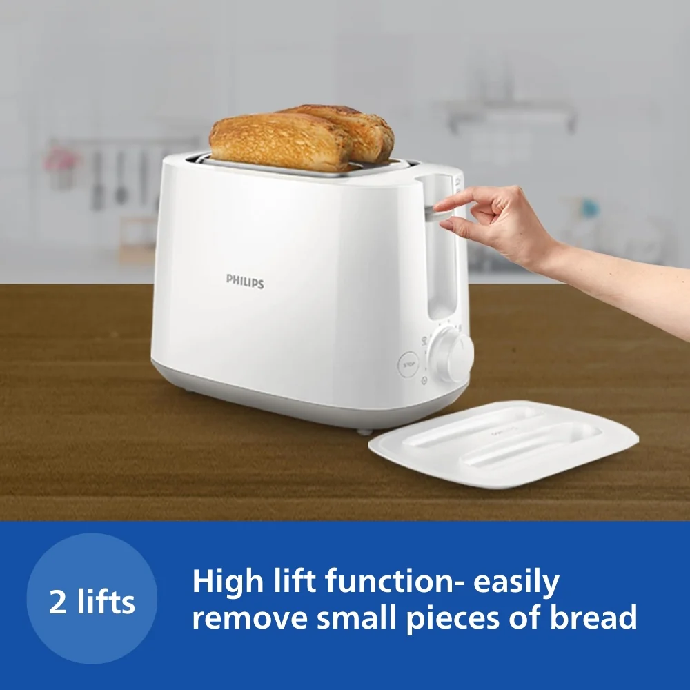 Philips Two Slice Pop Up Toaster with Bun Warmer - HD2582/00 - Image 4