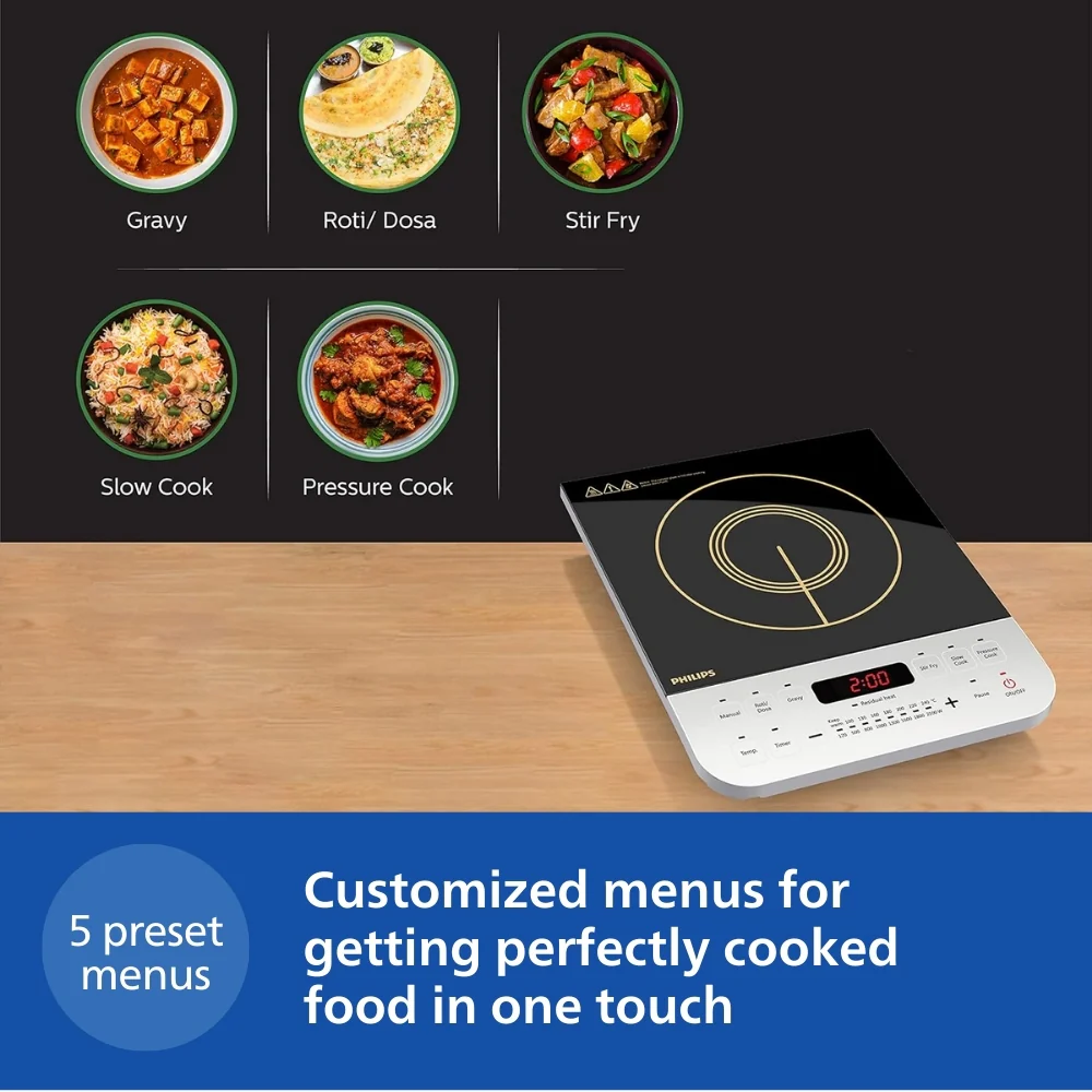 Refurbished Philips Induction Cooktop 2100W for Fast Cooking - HD4928/01 - Image 3