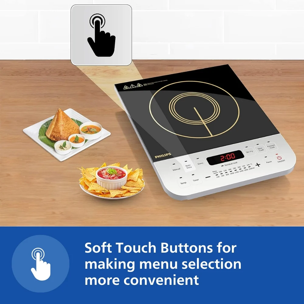 Refurbished Philips Induction Cooktop 2100W for Fast Cooking - HD4928/01 - Image 4