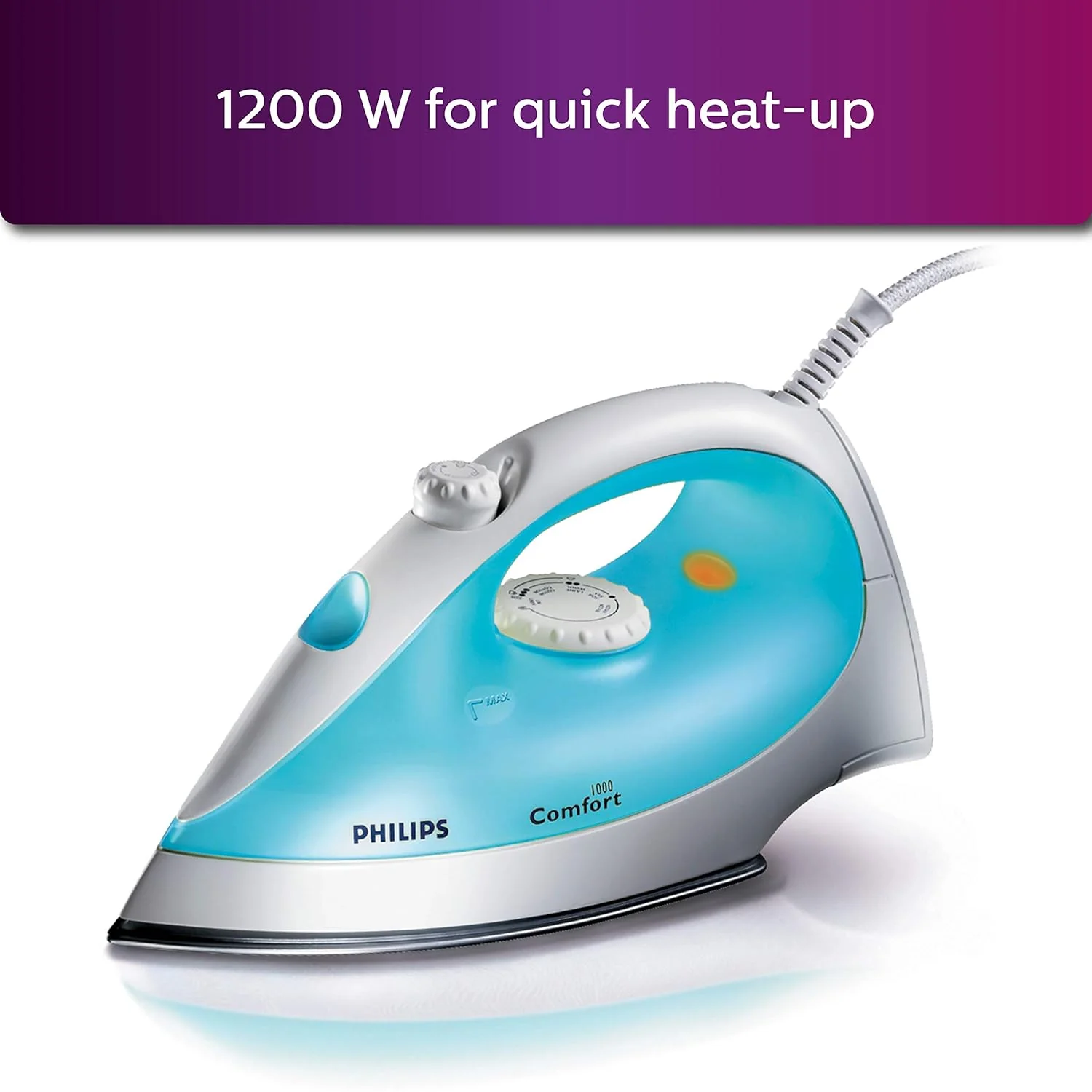 Refurbished Philips 1200W Steam Iron - GC1011/01 - Image 3