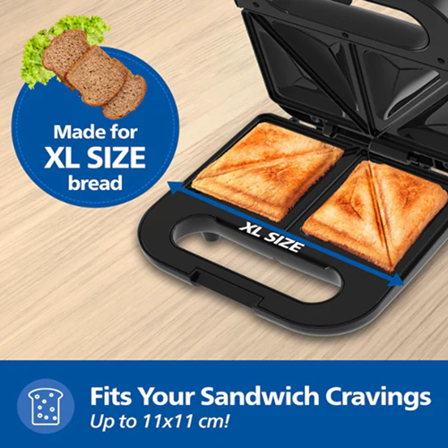 Refurbished Philips 4-Slice Sandwich Maker 800W UHD Plates - HD3000/80 - Image 4
