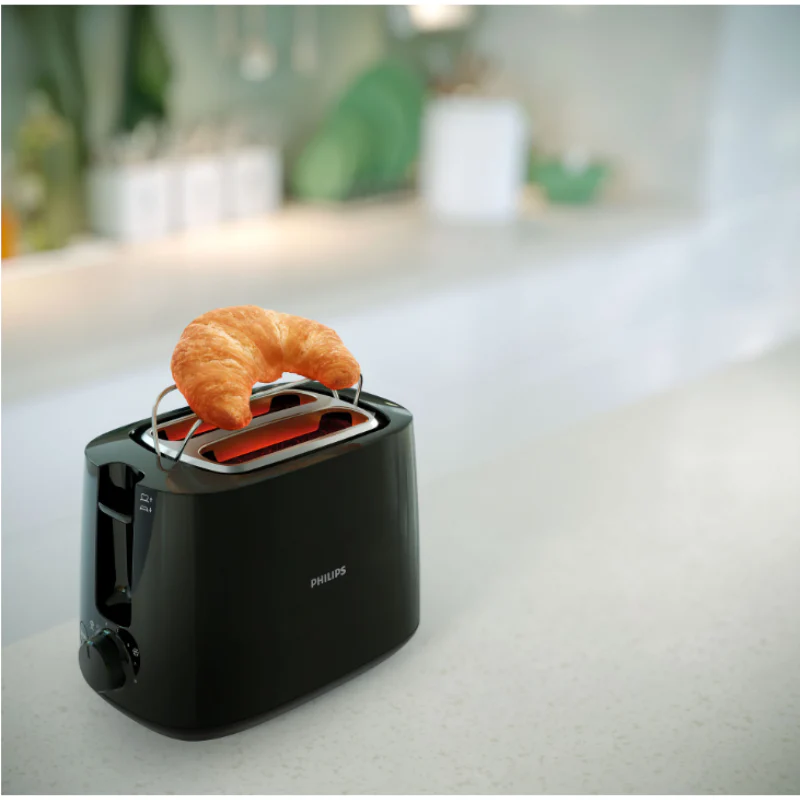 Refurbished Philips 600 Watts 2-Slice Toaster with Integrated Bun Rack Black - HD2583/90 - Image 3