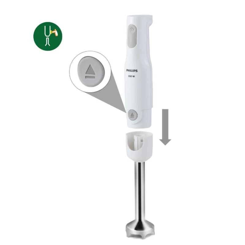 RefurbishedÂ Philips 650W White Hand Blender with Detachable Steel Rod and Compact Chopper - HL1600/02 - Image 2