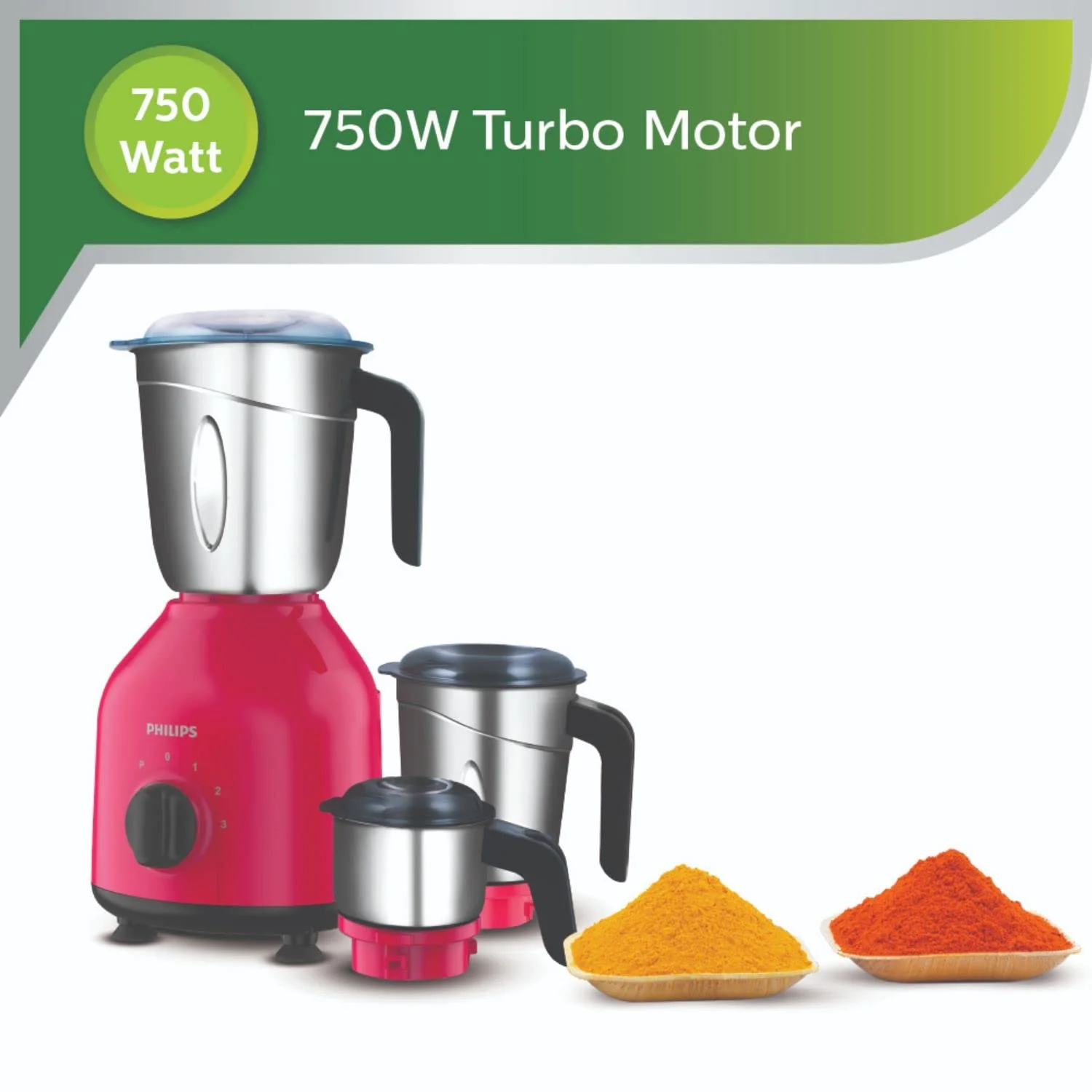 Refurbished Philips 750W Mixer Grinder 3 Jar Red - HL7756/02 - Liquidation - Image 4