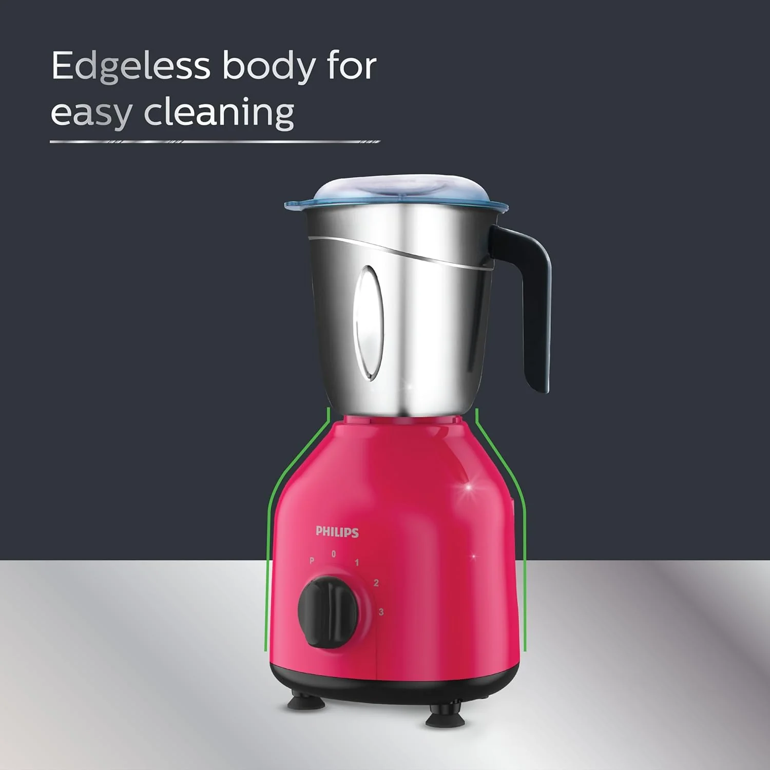 Refurbished PHILIPS Daily Collection 750 W Mixer Grinder (3 Jars, Strawberry, Black) - HL7756/03 - Liquidation - Image 5