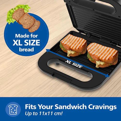 Refurbished Philips HD3010/80 Sandwich Maker 700W Flat & Grilled Plates - Image 3